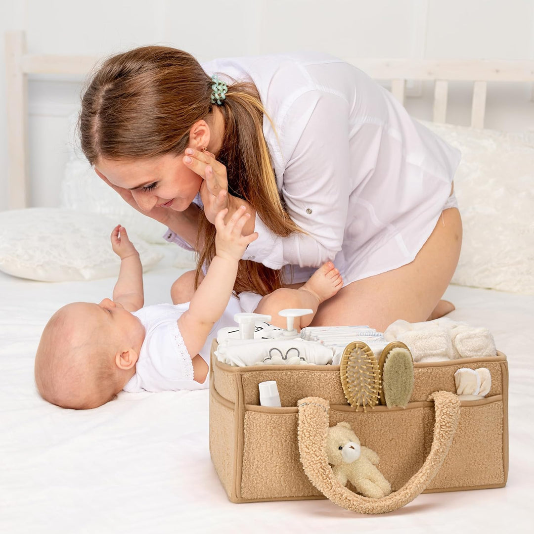Babyble Caddy Organizer – Sherpa Opbevaringskurv med Rum - Elvoria