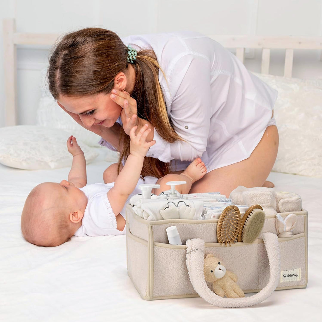Babyble Caddy Organizer – Sherpa Opbevaringskurv med Rum - Elvoria