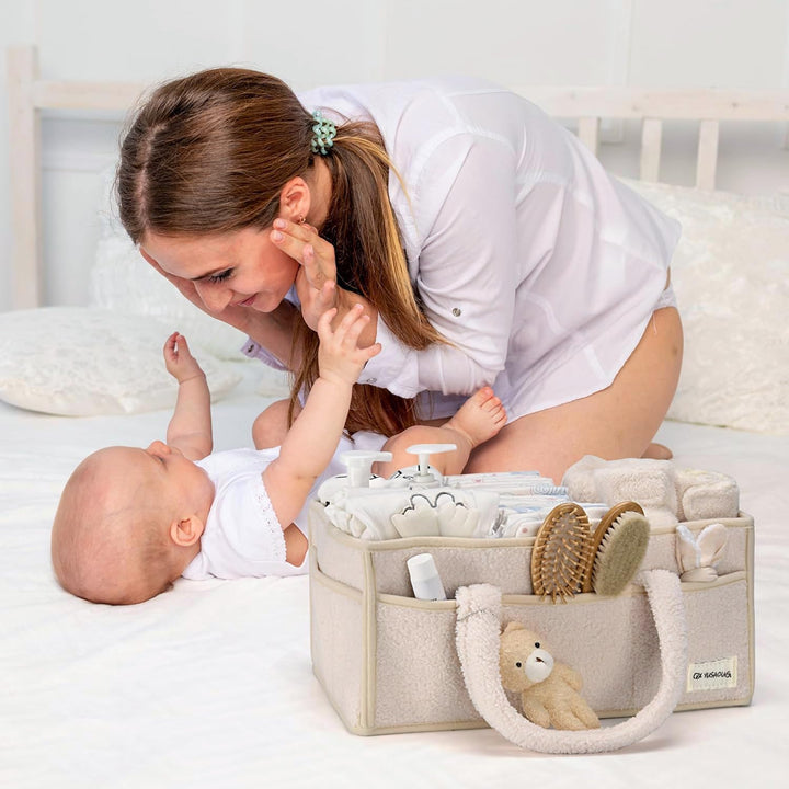 Babyble Caddy Organizer – Sherpa Opbevaringskurv med Rum - Elvoria