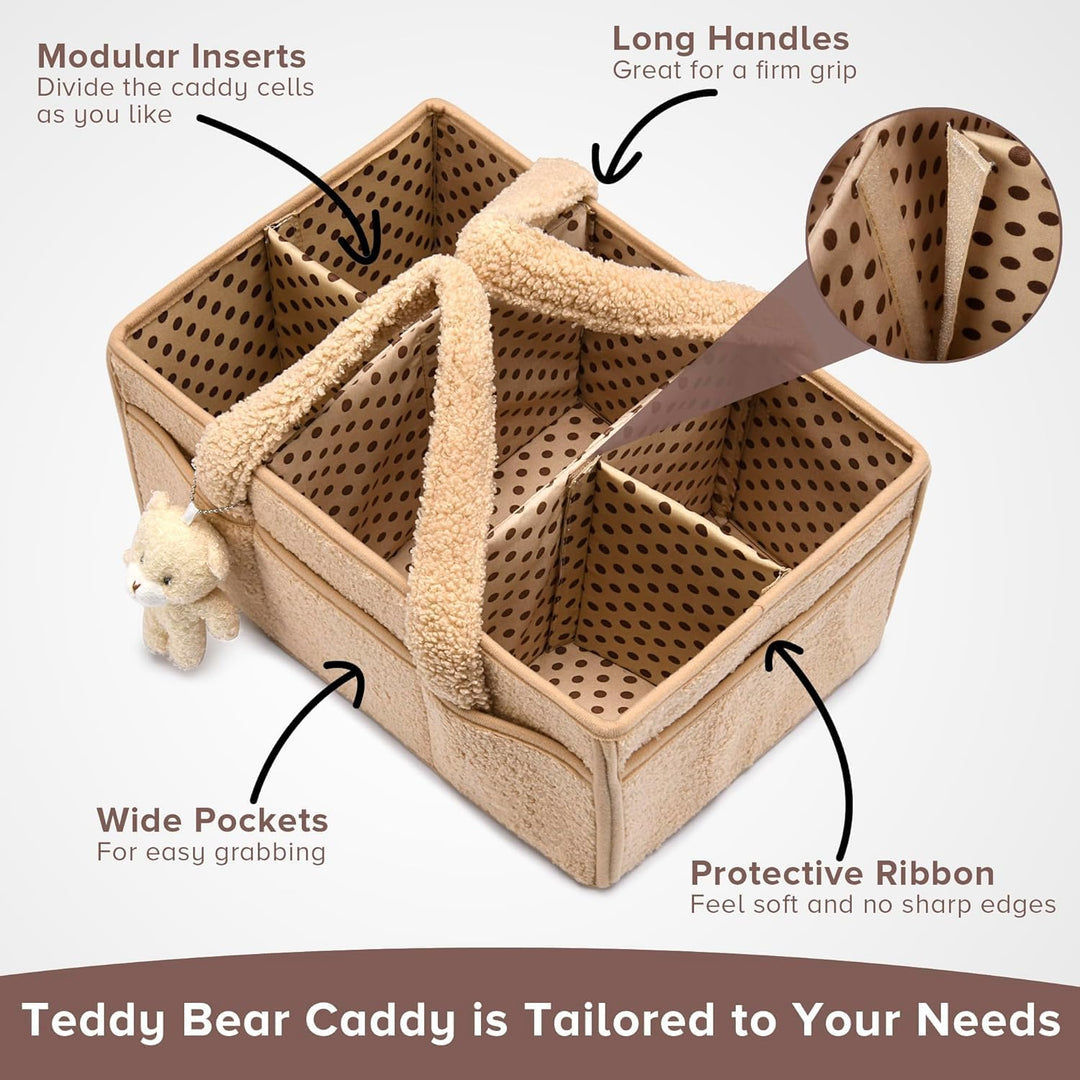 Babyble Caddy Organizer – Sherpa Opbevaringskurv med Rum - Elvoria