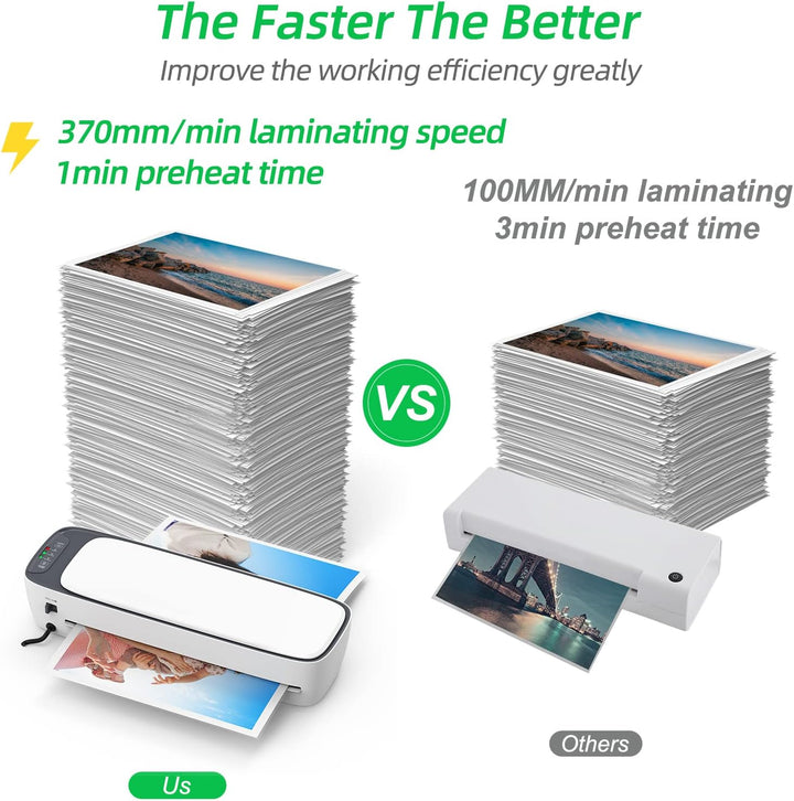 A3 bordmodel laminator-sæt med varme- og kuldeindstillinger og 6-i-1 funktioner – Lexaro