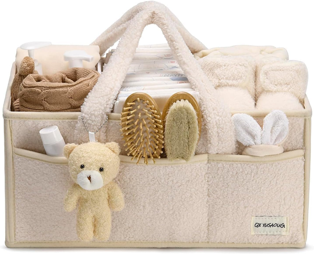 Babyble Caddy Organizer – Sherpa Opbevaringskurv med Rum - Elvoria