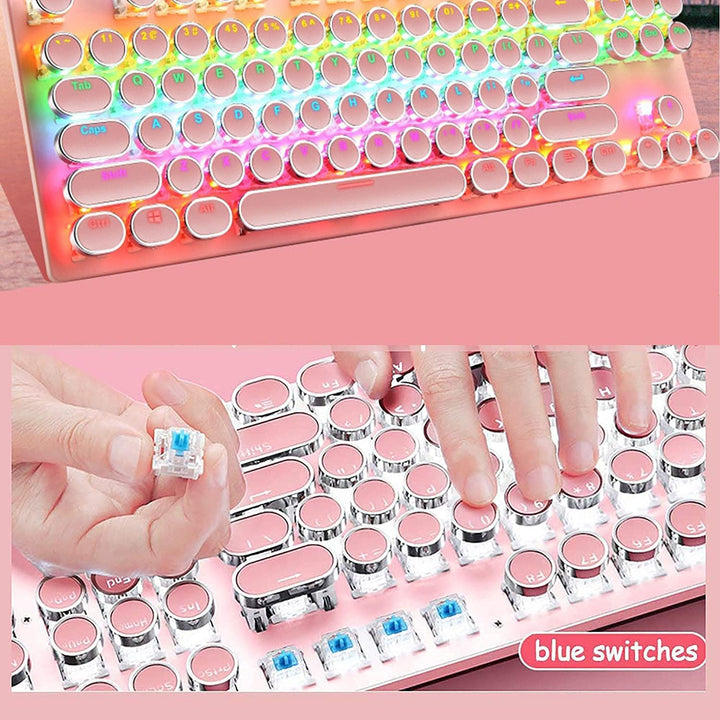 87-tastet mekanisk gaming tastatur RGB baggrundsbelyst blå kontakt