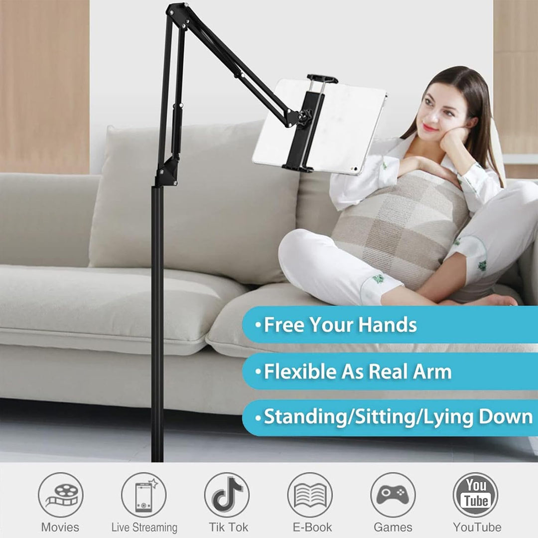 Justerbar 360° telefon- og tablet-gulvstand – Movira