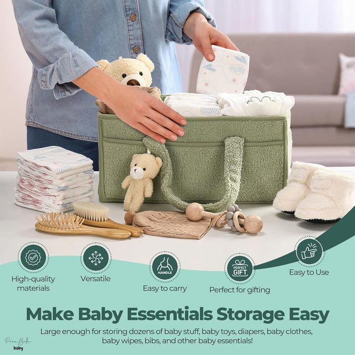 Babyble Caddy Organizer – Sherpa Opbevaringskurv med Rum - Elvoria