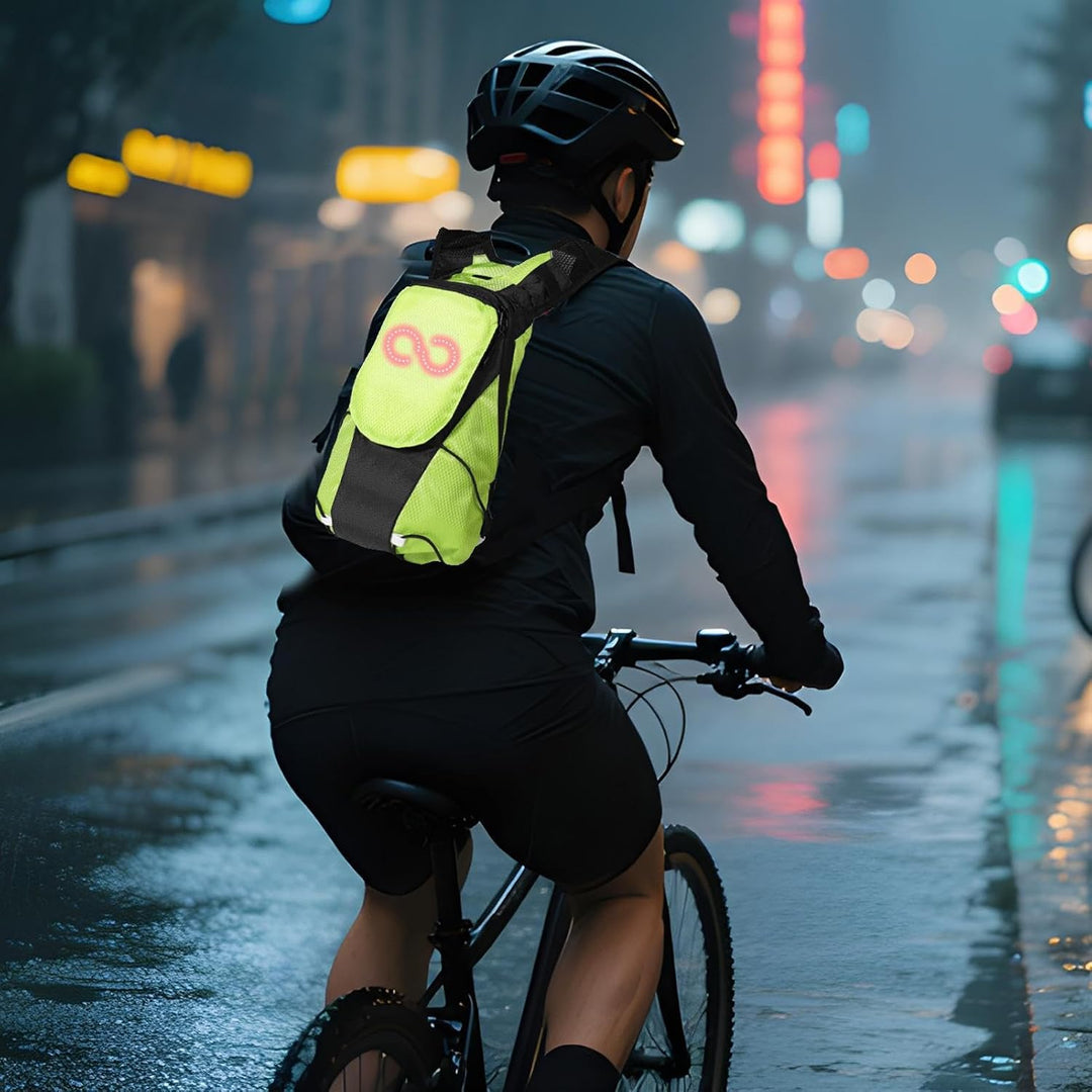 LED Motorcykel Rygsæk – Luminøs Sikkerhedsglød Taske til Udendørs & Natridning – Lumaro