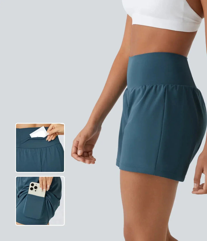 Åndbare & hurtigtørrende high-waist træningsshorts til damer – Mirabella