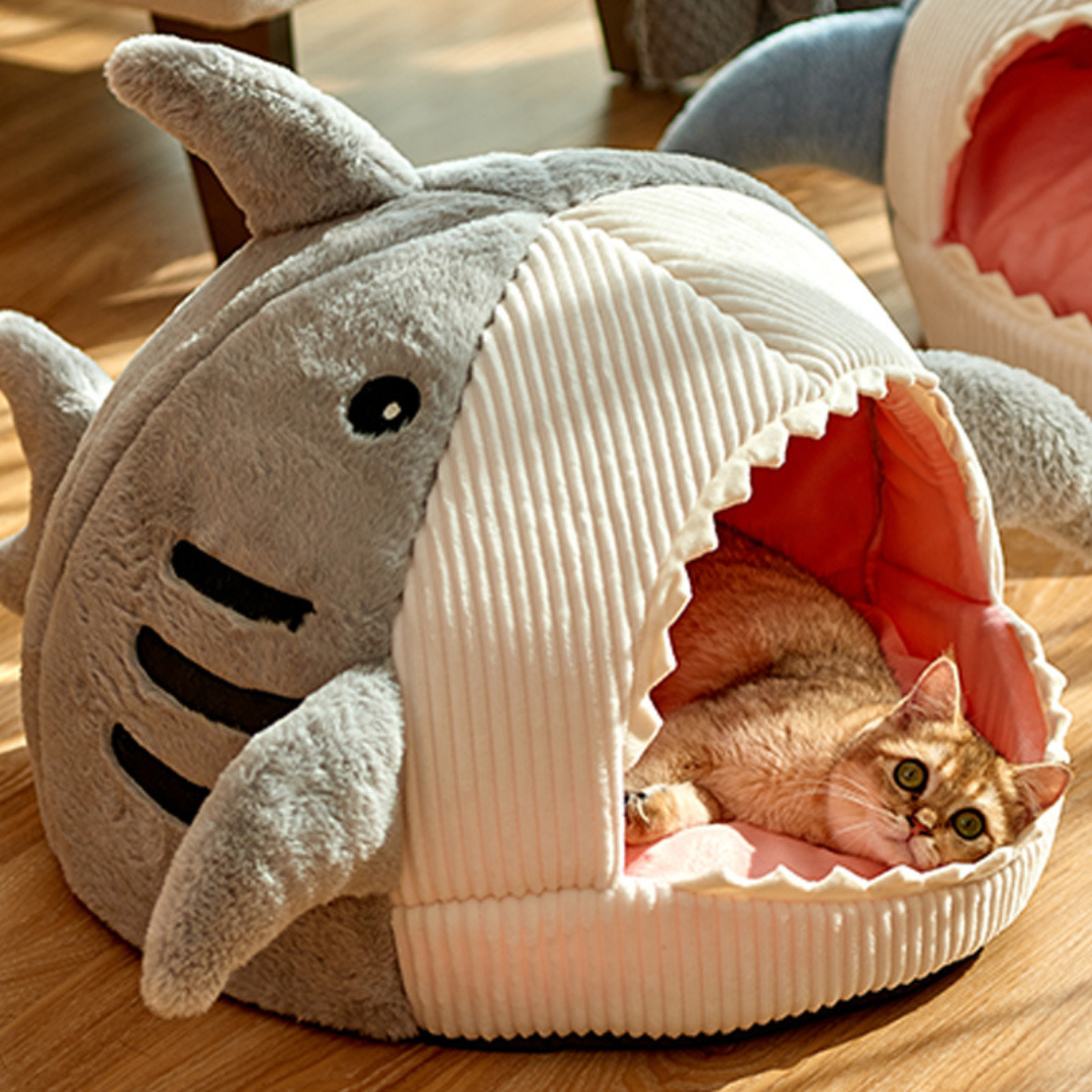 Bærbar kattehule med varm pude - CozyCave
