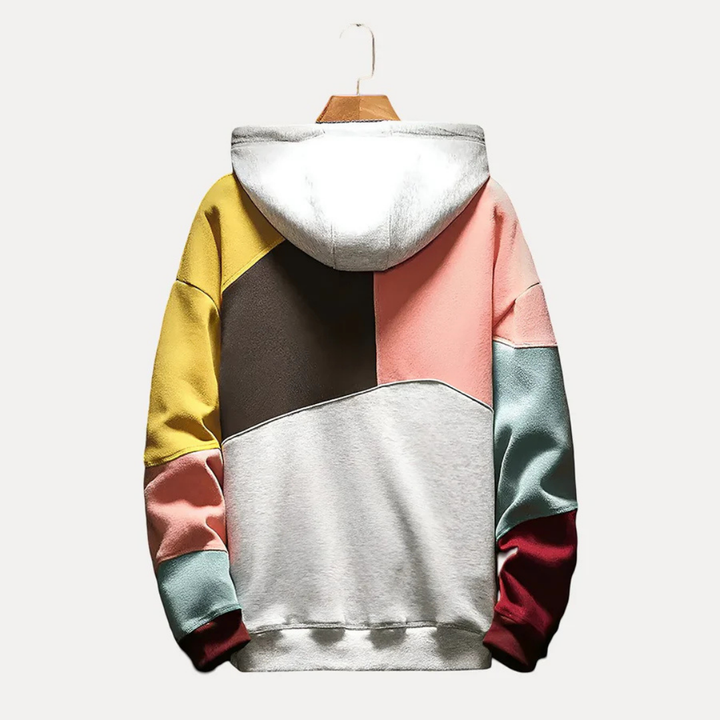 Herre hoodie med strik og trykdesign - WinterEase