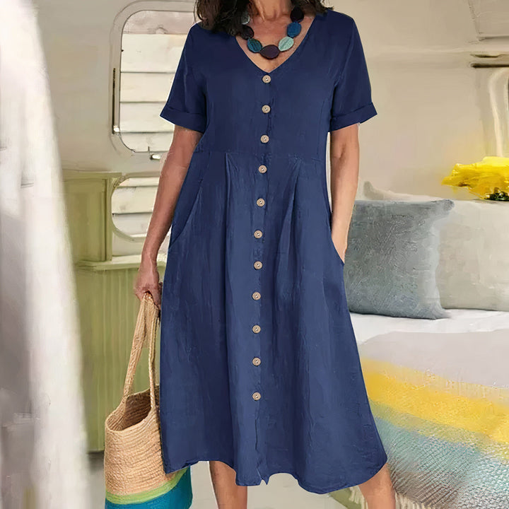 Casual sommerkjole i bomuld-linned – Noor