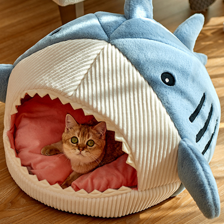 Bærbar kattehule med varm pude - CozyCave