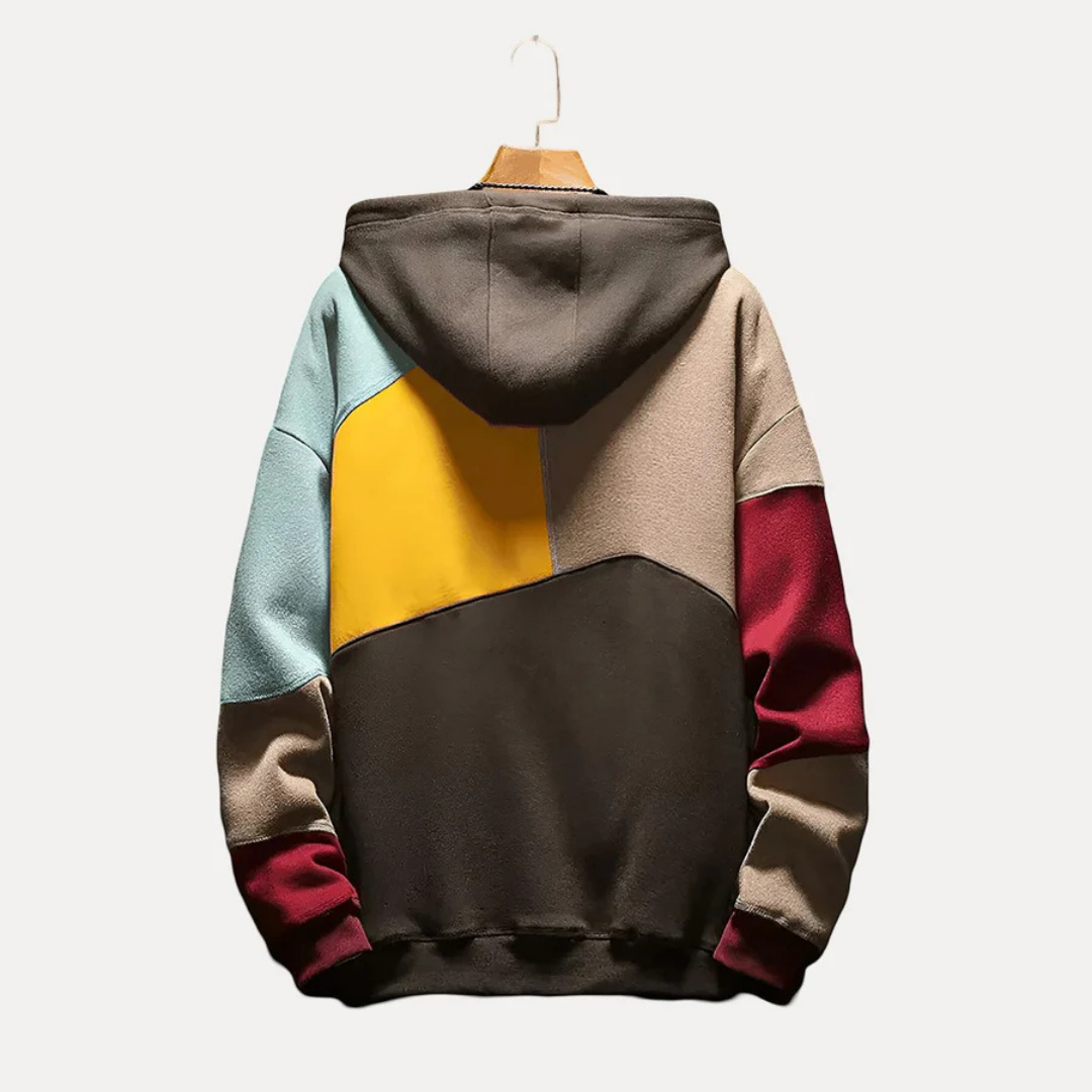 Herre hoodie med strik og trykdesign - WinterEase
