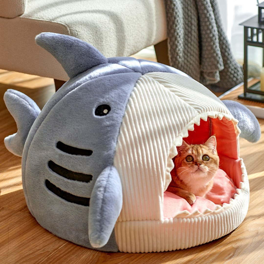 Bærbar kattehule med varm pude - CozyCave