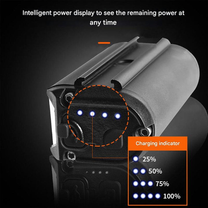 Superlyst 180° cykellys med integreret batteri – Luminor