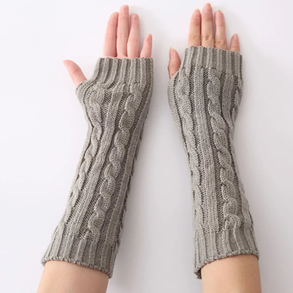 Lange fingerløse strikkede handsker - FlexiWarm