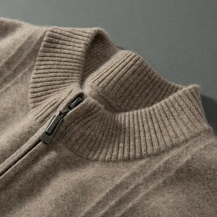 Varm casual herresweater med halv lynlås - Logan