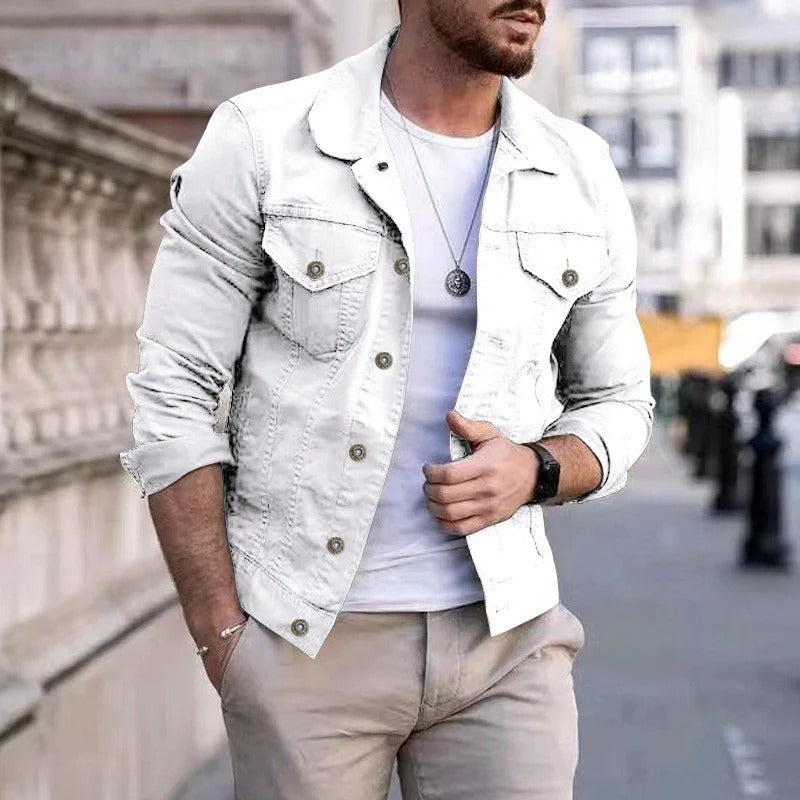 Herre denimjakke med slim-fit pasform – Milano
