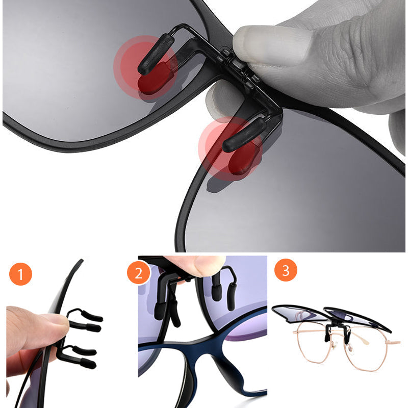 Polariseret solbrille-clip til brillebrugere – Felix
