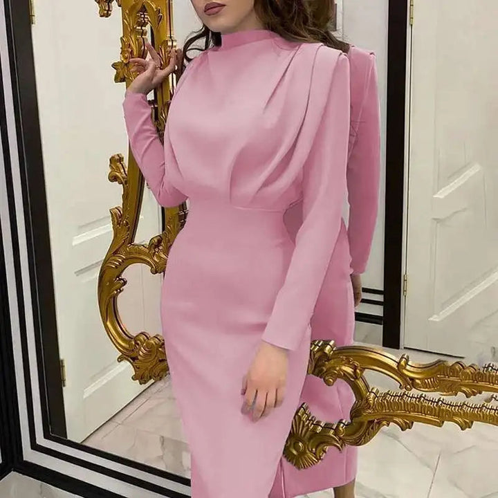Bodycon midi kjole med rullekrave – Valeria