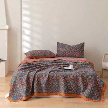 Bomuldsquilt med blåt mønster – Florencia
