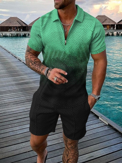 Todelt sommersæt til herrer med polo og shorts – Damon
