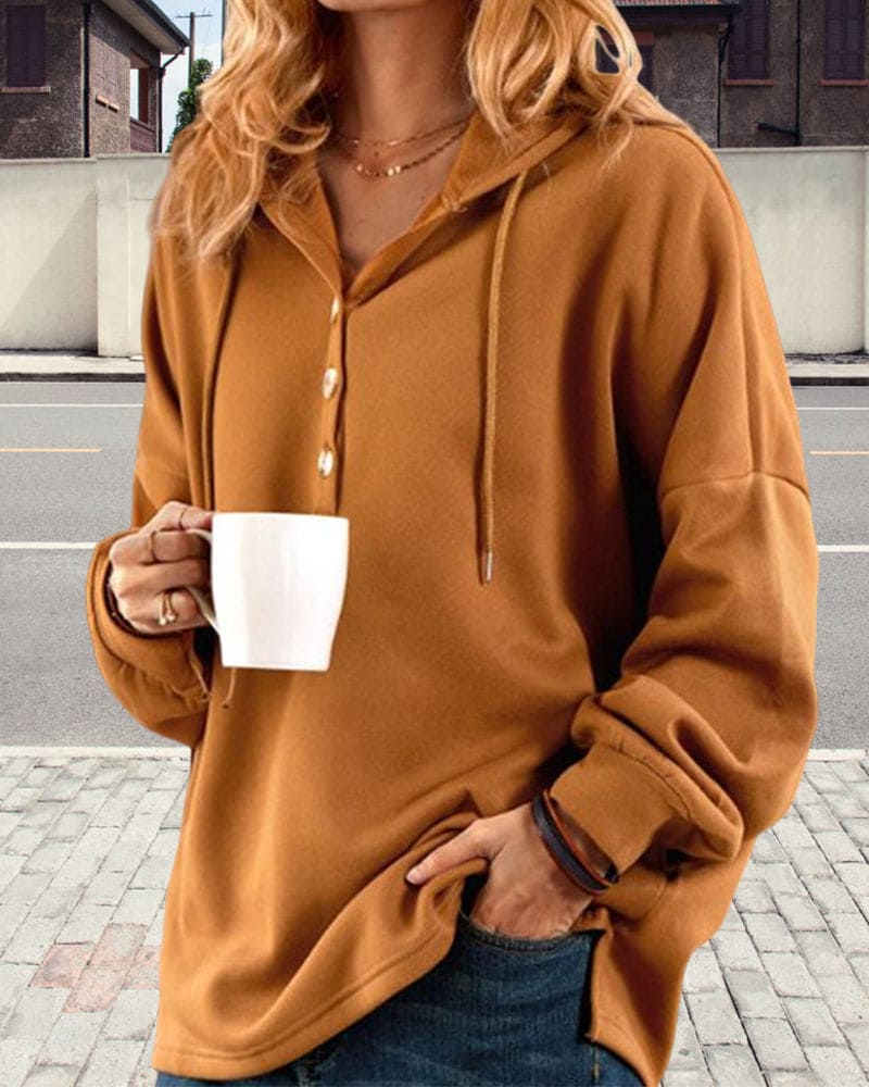 Hoodie med knaplukning - Luna