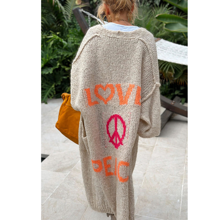 Trendy Lang Strikket Cardigan - Sofia
