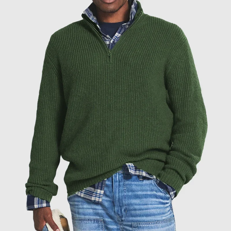Casual Herresweater med Lynlås - Max