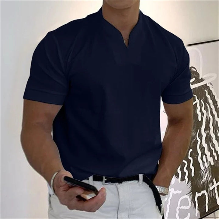 Åndbar herre-fitness-T-shirt med V-hals – Timo