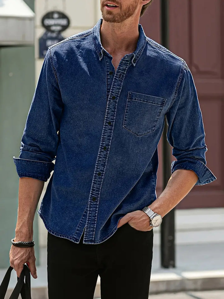 Efterårs Denim Herreskjorte – Milano