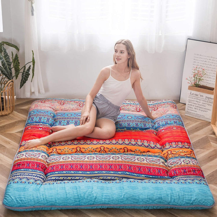 Foldbart japansk futon gulvmadras med hukommelsesskumsstøtte – Arivon