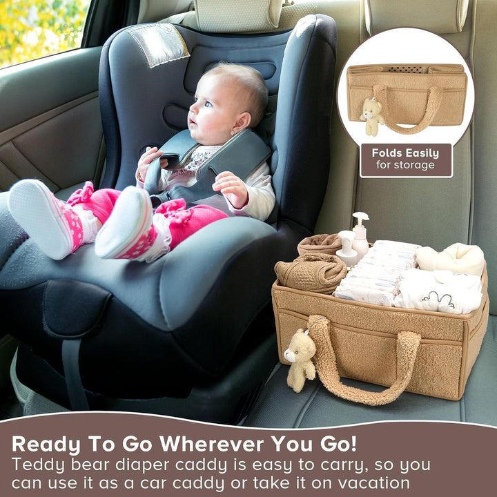 Babyble Caddy Organizer – Sherpa Opbevaringskurv med Rum - Elvoria