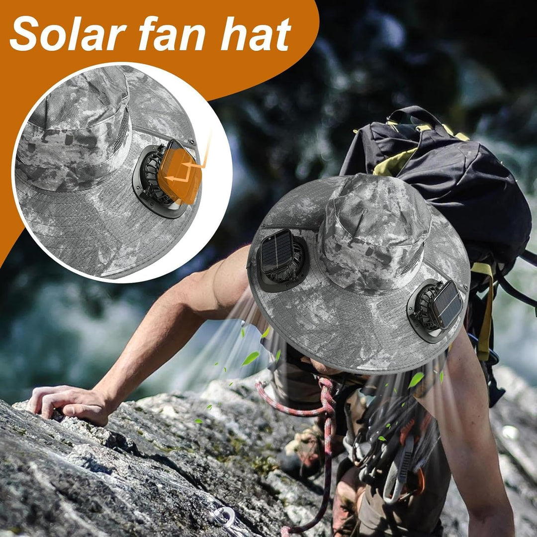 Solskygge kølehue med ventilator og UV-beskyttelse