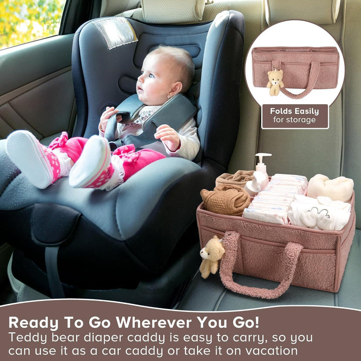 Babyble Caddy Organizer – Sherpa Opbevaringskurv med Rum - Elvoria