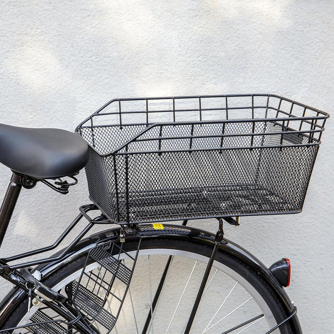 Stor Bageste Cykelkurv med Cargo Net & Vandtæt Cover – Orvian