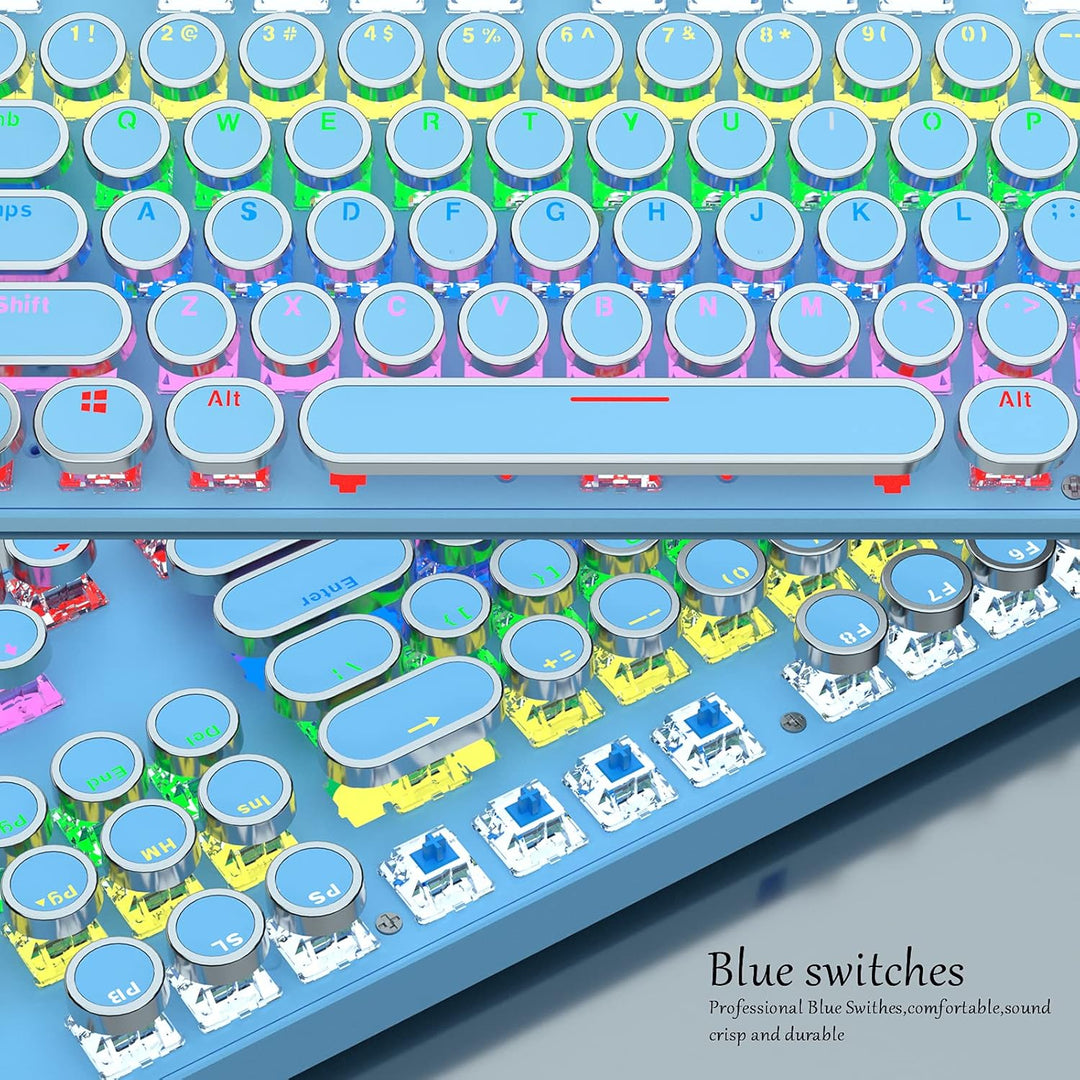 87-tastet mekanisk gaming tastatur RGB baggrundsbelyst blå kontakt