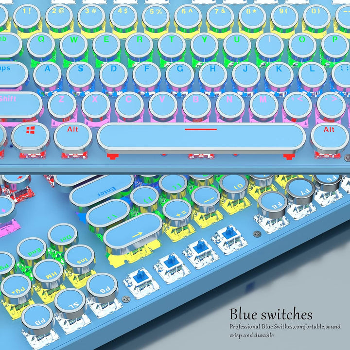 87-tastet mekanisk gaming tastatur RGB baggrundsbelyst blå kontakt
