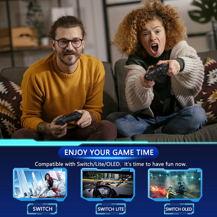 Trådløs switch-controller med Hall effect joysticks og turbo-funktion – Nexora
