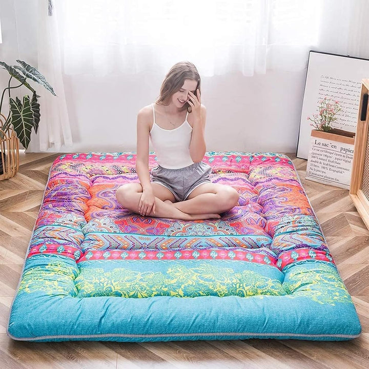 Foldbart japansk futon gulvmadras med hukommelsesskumsstøtte – Arivon