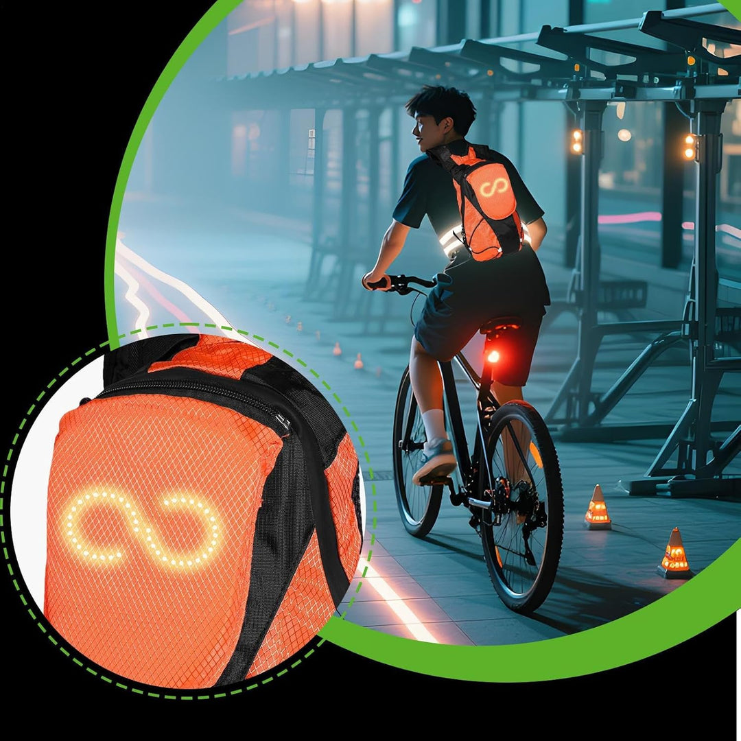 LED Motorcykel Rygsæk – Luminøs Sikkerhedsglød Taske til Udendørs & Natridning – Lumaro