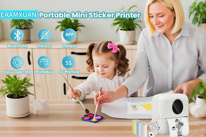 Bærbar Bluetooth Etiketteprinter – Ink-Fri Termisk Udskrivning
