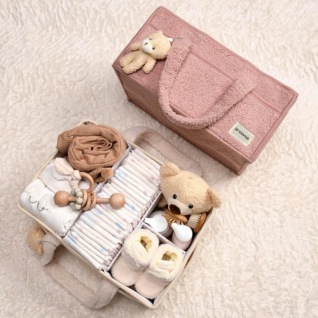 Babyble Caddy Organizer – Sherpa Opbevaringskurv med Rum - Elvoria