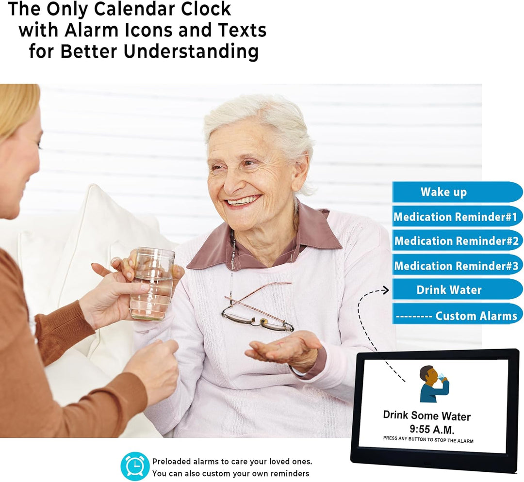 11,5-tommer digital kalenderdagsur med 19 påmindelser – Claryon