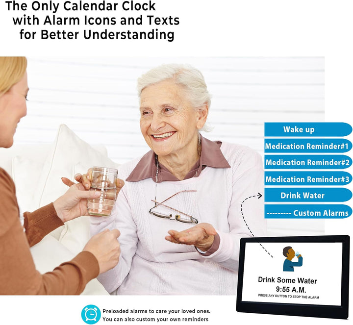 11,5-tommer digital kalenderdagsur med 19 påmindelser – Claryon