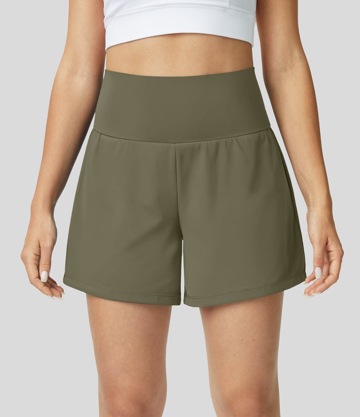 Åndbare & hurtigtørrende high-waist træningsshorts til damer – Mirabella