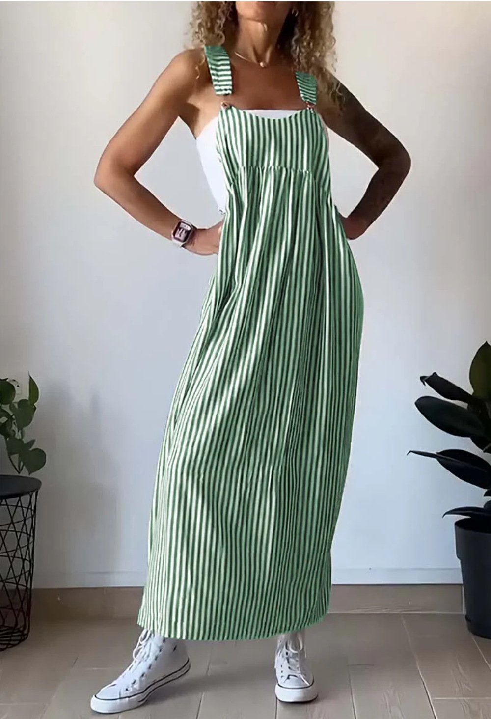 Stilfuld stribet casual-jumpsuit med komfortpasform – Liana