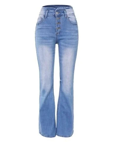 Trendy denimbukser med høj talje - Mila
