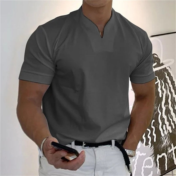 Åndbar herre-fitness-T-shirt med V-hals – Timo