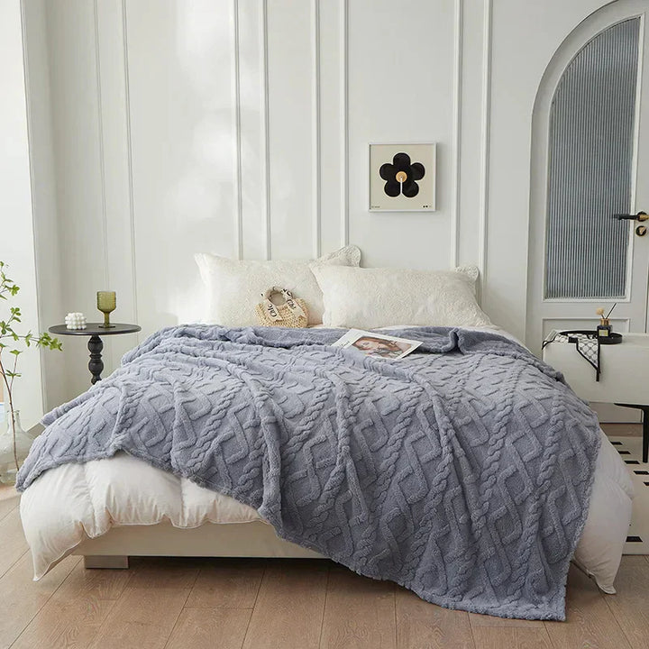 Tosidet fortykket lammeuldstæppe - CozyLuxe
