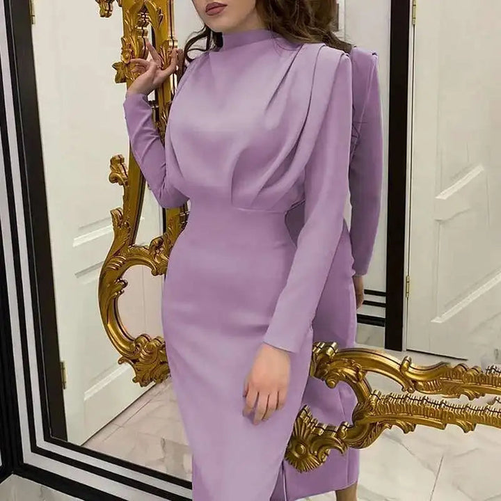 Bodycon midi kjole med rullekrave – Valeria